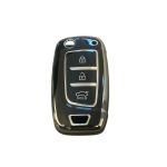 Husă cheie tip briceag Hyundai 2017+ TPU, 3 butoane, negru cu contur argintiu