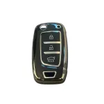 Husă cheie tip briceag Hyundai 2017+ TPU, 3 butoane, negru cu contur argintiu