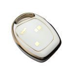 Husă cheie pentru Ford Focus/Mondeo, 3 butoane, TPU alb cu contur auriu