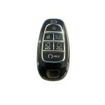 Husă cheie smartkey Hyundai Tucson 2022-2024, TPU negru cu contur silver, 6 butoane