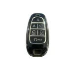 Husă cheie smartkey Hyundai Tucson 2022-2024, TPU negru cu contur silver, 6 butoane