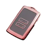 Husă cheie Renault Smartkey 4 butoane din TPU, roz, compatibilă Megane Clio Captur Kadjar