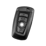 Husă cheie smartkey BMW, TPU gri închis, pentru 3/4 butoane (Seria F)