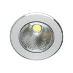 Spot LED încastrabil 5W, argintiu, corp metalic, pentru iluminat interior IP20
