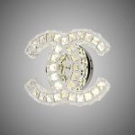 Aplica LED cu cristal Yanira 28W, 3 culori de lumină, finisaj crom lucios