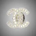 Aplica LED cu cristal Yanira 28W, 3 culori de lumină, finisaj crom lucios