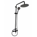 Coloana de dus MIXXUS SUS-003-J BLACK 20 cm baterie si para, monocomanda, furtun flexibil