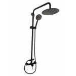 Coloană de duș Mixxus SUS-003-J neagră cu baterie monocomandă, duș 20 cm