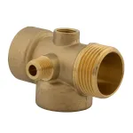 Teu de legătură din alamă cu 5 căi, 7 cm, filete 1" și 1/4" Elefant