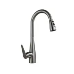 Baterie de bucătărie inox gri cu duș extractibil și 2 funcții, ZY1010