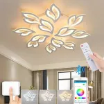 Lustră LED LILY 147W cu telecomandă, 12 elemente, dimabilă, alb mat