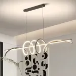 Lustră LED suspendată RIBBON 64W cu telecomandă, dimabilă, negru, înălțime reglabilă
