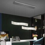 Lustra LED suspendata cu telecomanda si cristal MERVE 24W, lumina Rece/Calda/Neutra, Dimabila, Crom Lucios, Inaltime Reglabila