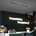 Lustră LED suspendată Merve 24W cu cristale, telecomandă, 3 culori lumină, crom