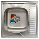 Chiuvetă de bucătărie din inox MIXXUS Z6060L 60x60 cm, cu picurător și sifon