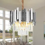 Candelabru din cristal BLOIS Petito argintiu 3xE14, Ø30 cm, înălțime reglabilă