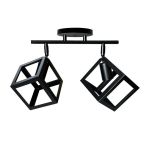 Lustra Forma Cub, STRUKTUR Duo, 2xE27, Negru, Metal