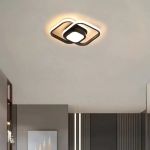 Lustră LED DUOFORM 21W cu 3 pătrate, lumină rece/caldă/neutră, negru