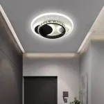 Lustră LED ARIELLA 39W cu cristal, rotundă, 3 nuanțe lumină, negru mat