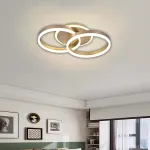 Lustră LED RINOVA 41W cu telecomandă, 2 cercuri, dimabilă, auriu elegant