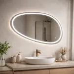 Oglindă LED 80x45 cm Marcello Disegno Touch, dimabilă, cu dezaburire