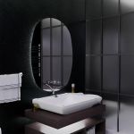 Oglindă LED ovală 60x80 cm Ranya MotionGlow Marcello cu dezaburire și ceas