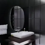 Oglindă LED ovală 60x80 cm Ranya MotionGlow Marcello cu dezaburire și ceas