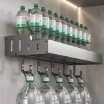 Suport accesorii baie și bucătărie 39 cm din aluminiu, gri închis