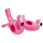 Clipsuri pentru prosop de plajă flamingo, ABS, 13x9x3 cm, set 2 buc