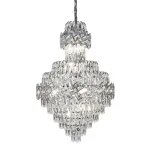 Candelabru din cristal Windsor Grande Supremo, 14xE14, crom lucios, Ø60 cm, inaltime reglabila