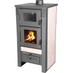 Sobă teracotă TAURUS ceramică bej 12 kW, 120 mm, cu cuptor de copt