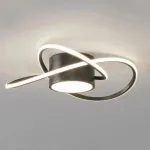 Lustră LED MIMA 30W cu 3 temperaturi de culoare, design ondulat, negru mat