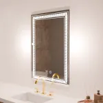 Oglindă LED rectangulară Vivido 60x80 cm, touch, dimabilă, cu dezaburire