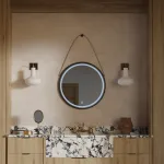 Oglindă LED rotundă 60 cm cu touch, dimabilă, pentru baie – Basic