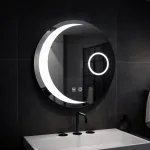 Oglindă LED rotundă 60 cm Orbis Touch, dimabilă, cu funcție dezaburire