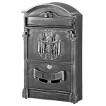 Cutie poștală din aluminiu antichizat, 26x9x41 cm, antique silver