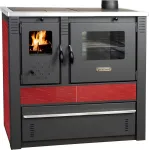 Soba cu plita pe lemne Strend Pro Panonia, rosie, evacuare dreapta