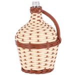 Damigeană din sticlă 2L împletită cu mâner, pentru vin și pălincă, Strend Pro