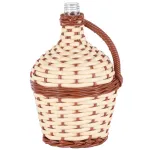 Damigeană din sticlă 2L împletită cu mâner, pentru vin și pălincă, Strend Pro