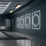 Hexagoane LED Honeycomb 1050 x 1200 mm pentru garaj si showroom