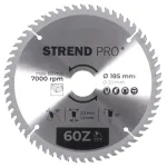 Disc circular Strend Pro TCT 185 mm, 60 dinți, pentru lemn, 30/20 mm