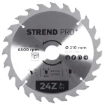 Disc circular Strend Pro TCT 210 mm, 24 dinti, pentru lemn, cu reductie 30/20 mm