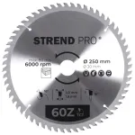 Disc circular Strend Pro TCT 250 mm, 60T, pentru lemn, cu reductie 30/20 mm