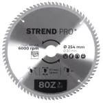 Disc circular Strend Pro TCT 254 mm, 80 dinți, pentru lemn, Ø30/20 mm