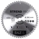 Disc circular TCT Strend Pro 350 mm, 54 dinți, pentru lemn, alezaj 30 mm