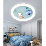 Lustră LED Constelation 63W cu telecomandă, Ø50 cm, lumină rece/caldă/neutră, alb-albastru