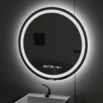 Oglindă LED rotundă 80 cm Marcello Celeste MotionGlow cu dezaburire, ceas și dimare
