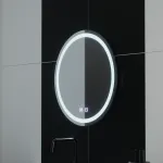 Oglindă LED rotundă 50 cm Korman Lucea, touch, dimabilă, cu sistem dezaburire