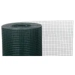 Plasă sudată PVC verde RAL 6005 1 m x 25 m, ochi 16x16 mm, sârmă 1,2 mm
