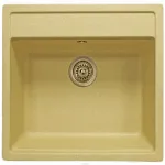 Chiuvetă de bucătărie NIKA bej din compozit tip granit, Elefant Premium